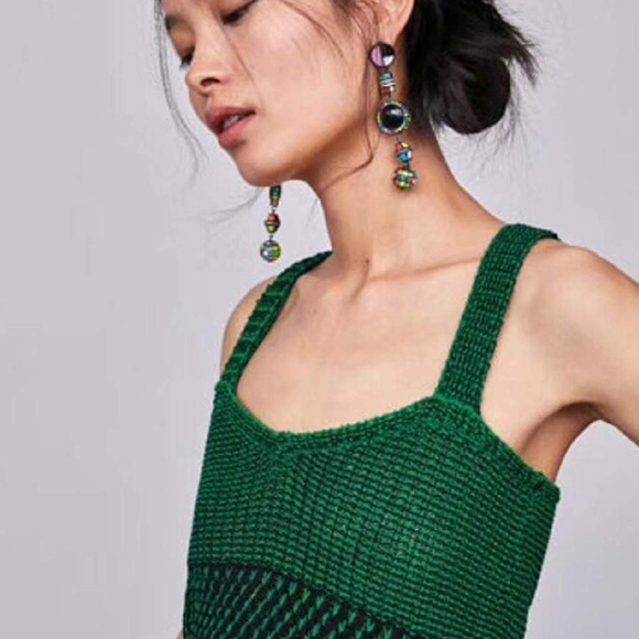 Womens Geometric Pattern Drop Dangle Earrings - Picture 2 of 5